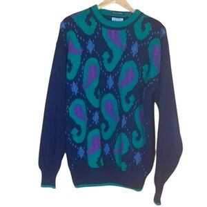 Vintage Salty Dog by Gant paisley design sweater Size Large 100% cotton